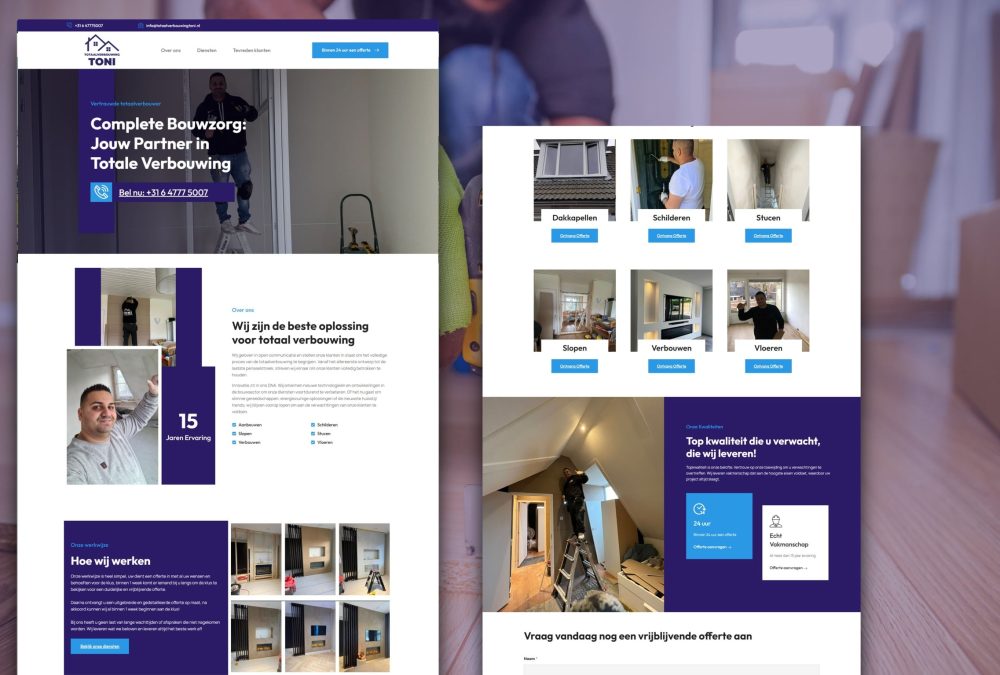 Toni totaalverbouwing portfolio mockup
